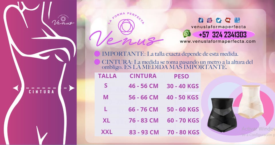 Guía de tallas Short Faja Crossform 360