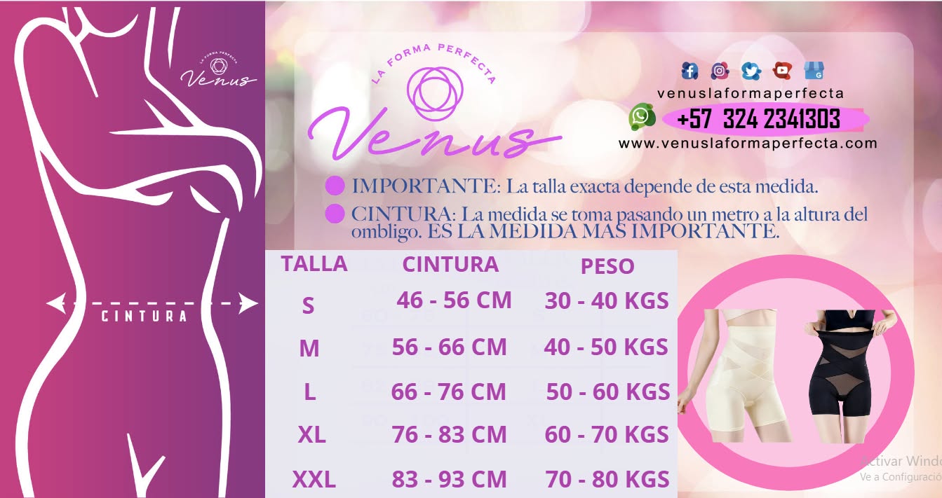 Guía de tallas Short Faja Crossform 360